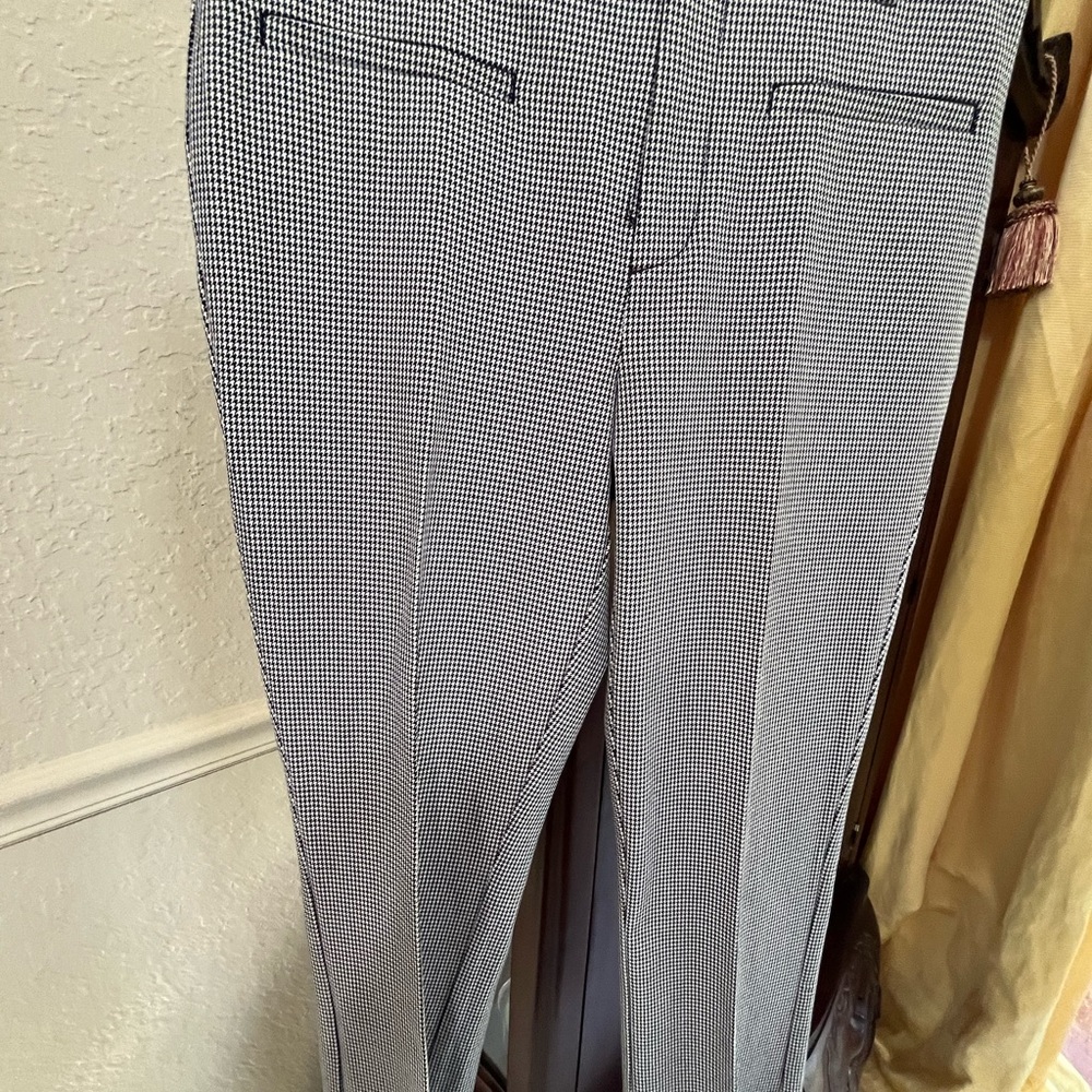 Anthropologie Black and White Houndstooth Trousers
